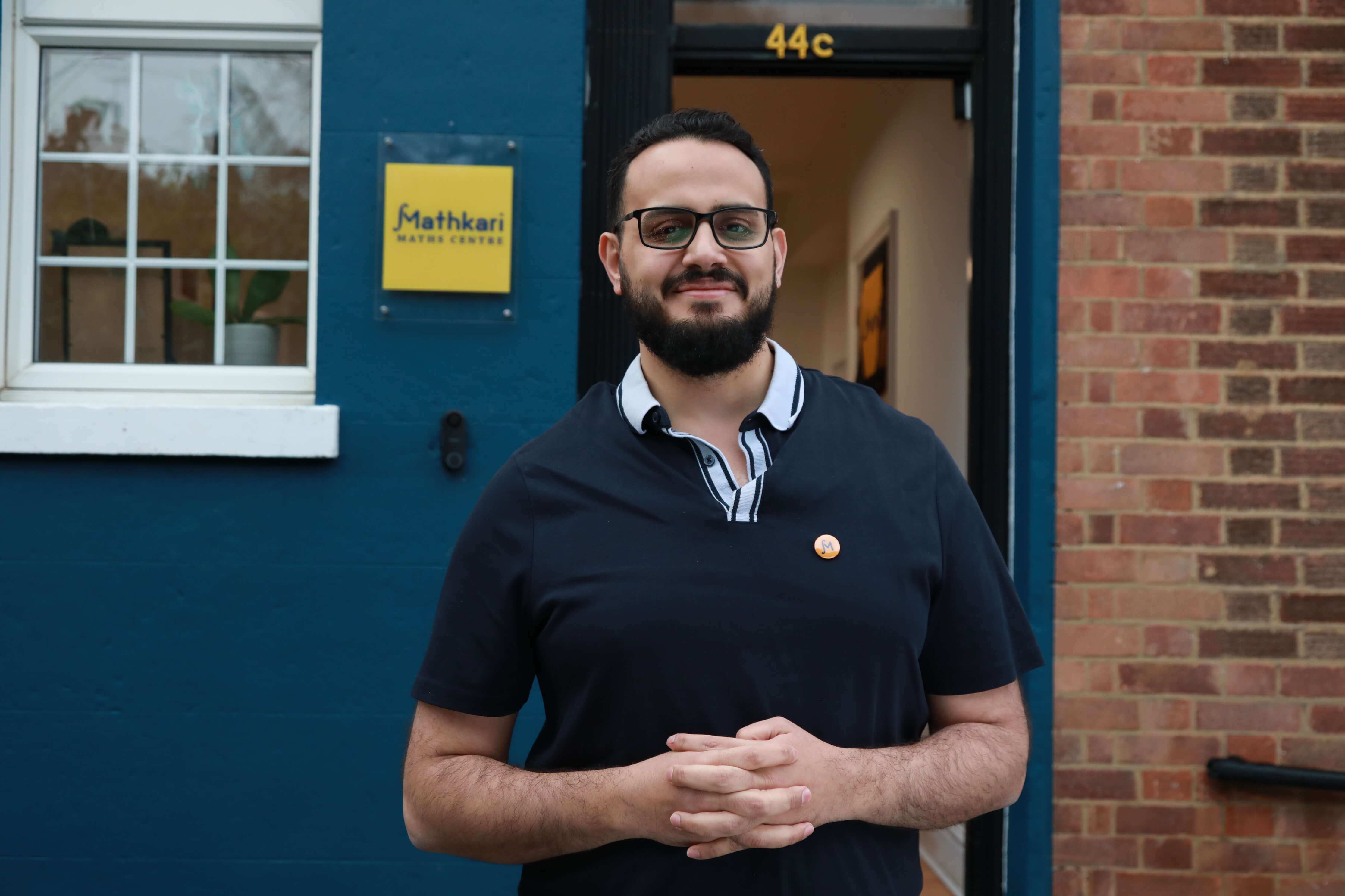 Mohammed Al-Akari outside the Mathkari centre